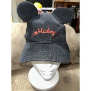Mickey Mouse Ears Baseball Cap‎ Black Corduroy Youth Disney Junior